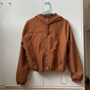 Brown zip-up/ Rain Jacket